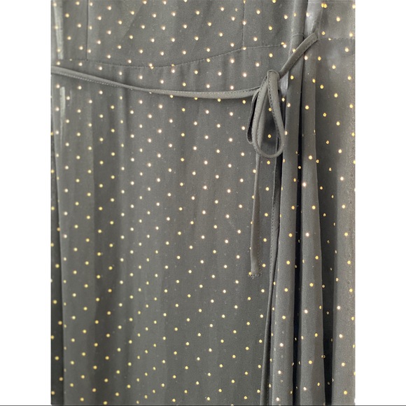 NWOT Sportsgirl Black and Gold Wrap Midi Dress - Picture 6 of 9